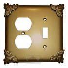 Sonnet Switchplate Combo Single Toggle Duplex Outlet Switchplate in Black with Bronze Wash