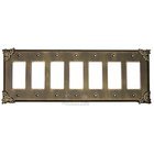 Sonnet Switchplate Seven Gang Rocker/GFI Switchplate in Pewter with Maple Wash
