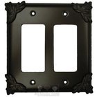 Sonnet Switchplate Double Rocker/GFI Switchplate in Black with Terra Cotta Wash
