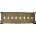 Sonnet Switchplate Eight Gang Toggle Switchplate in Brushed Natural Pewter