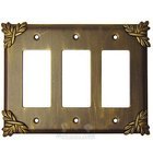 Sonnet Switchplate Triple Rocker/GFI Switchplate in Pewter with Maple Wash