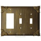 Sonnet Switchplate Combo Rocker/GFI Double Toggle Switchplate in Bronze with Black Wash