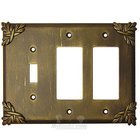 Sonnet Switchplate Combo Double Rocker/GFI Single Toggle Switchplate in Pewter with Copper Wash