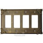 Sonnet Switchplate Quadruple Rocker/GFI Switchplate in Pewter with Cherry Wash