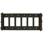 Grapes Six Gang Rocker/GFI Switchplate in Bronze with Black Wash