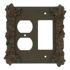 Grapes Combo GFI/Duplex Outlet Switchplate in Black with Verde Wash