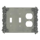Grapes 2 Toggle/1 Duplex Outlet Switchplate in Brushed Natural Pewter