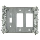 Grapes 1 Toggle/2 Rocker Switchplate in Pewter with Bronze Wash
