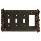 Grapes 3 Toggle/1 Rocker Switchplate in Bronze with Copper Wash