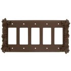 Grapes Five Gang Rocker/GFI Switchplate in Pewter with Copper Wash