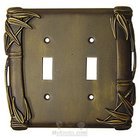 Bamboo Switchplate Double Toggle Switchplate in Brushed Natural Pewter