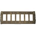 Bamboo Switchplate Seven Gang Rocker/GFI Switchplate in Black with Bronze Wash