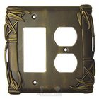 Bamboo Switchplate Combo Rocker/GFI Duplex Outlet Switchplate in Bronze