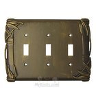Bamboo Switchplate Triple Toggle Switchplate in Copper Bright
