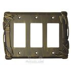 Bamboo Switchplate Triple Rocker/GFI Switchplate in Bronze with Black Wash