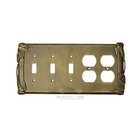 Bamboo Switchplate Combo Double Duplex Outlet Triple Toggle Switchplate in Pewter with Cherry Wash