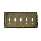 Bamboo Switchplate Five Gang Toggle Switchplate in Brushed Natural Pewter