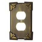 Pompeii Switchplate Duplex Outlet Switchplate in Black with Maple Wash