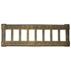 Pompeii Switchplate Eight Gang Rocker/GFI Switchplate in Bronze Rubbed