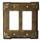 Pompeii Switchplate Double Rocker/GFI Switchplate in Pewter with Bronze Wash