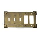 Pompeii Switchplate Combo Double Rocker/GFI Triple Toggle Switchplate in Antique Copper