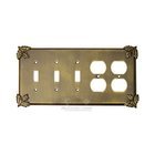 Oak Leaf Switchplate Combo Double Duplex Outlet Triple Toggle Switchplate in Verdigris
