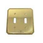 Beaded Double Toggle Switchplate in Polished Brass Lacquered