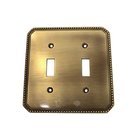 Beaded Double Toggle Switchplate in Shaded Bronze Lacquered