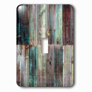 Jazzy Wallplates - Wall Plate With Photograph Of Turquoise And Brown Distressed Wood