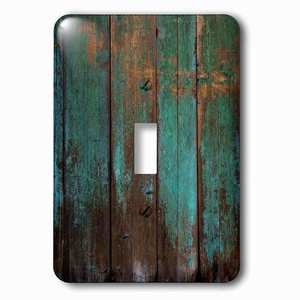 Jazzy Wallplates - Wallplate With Teal Distressed Country Wood Effect