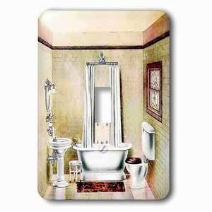 Jazzy Wallplates - Wallplate With Picture Of Painting Of A Victorian Bathroom