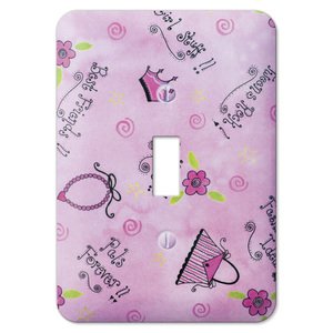 Amerelle Decorative Wallplates - Juvenile - Sassy Girl Single Toggle Wallplate in Painted