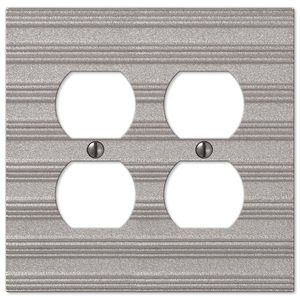 Amerelle Decorative Wallplates - Chemal - Double Duplex Wallplate in Frosted Nickel