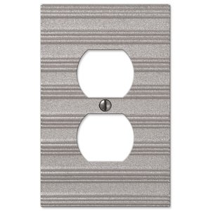 Amerelle Decorative Wallplates - Chemal - Single Duplex Wallplate in Frosted Nickel