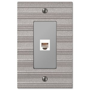 Amerelle Decorative Wallplates - Chemal - Single Phone Wallplate in Frosted Nickel