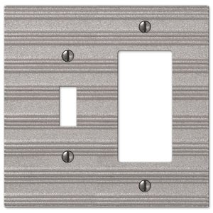 Amerelle Decorative Wallplates - Chemal - Single Toggle Single Rocker Combo Wallplate in Frosted Nickel