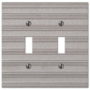 Amerelle Decorative Wallplates - Chemal - Double Toggle Wallplate in Frosted Nickel