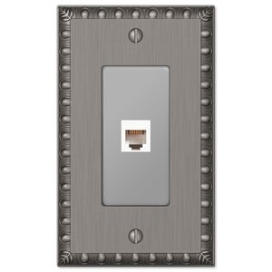 Amerelle Decorative Wallplates - Egg and Dart - Single Phone Wallplate in Antique Nickel