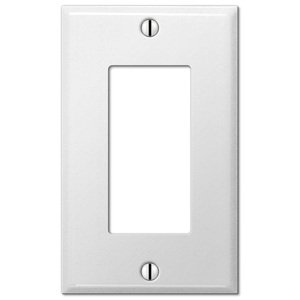 Amerelle Decorative Wallplates - Contractor - Single Rocker Wallplate in White Smooth