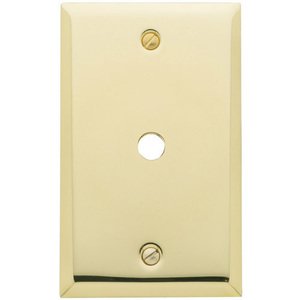 Baldwin Hardware - Single Cable Cover Beveled Edge Switchplate in Polished Brass