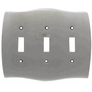 Colonial Bronze - Colonial - Triple Toggle Colonial Switchplate in Satin Nickel