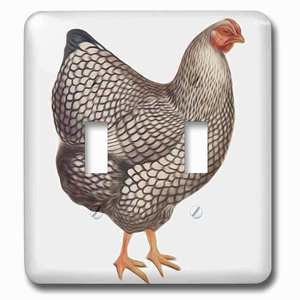 Jazzy Wallplates - Switchplate With Vintage Bird Illustration Faux Oil Painting Effect Chicken Hen