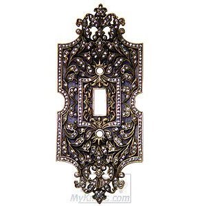 Edgar Berebi Decorative Hardware Switchplate in Swarovski Crystal in Museum Gold