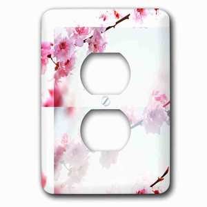 Jazzy Wallplates - Wallplate With Inspired Pink Cherry Blossom Flowers