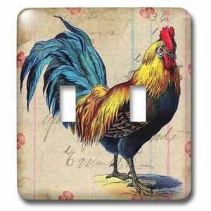 Jazzy Wallplates - Switchplate With Vintage Rooster Digital Art