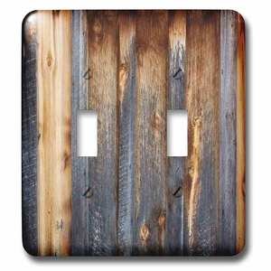 Jazzy Wallplates - Switchplate With Brown Barn Wood Look
