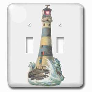 Jazzy Wallplates - Wallplate with Vintage Antique Lighthouse And Waves Victorian Nautical Vignette