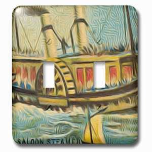 Jazzy Wallplates - Wallplate with Vintage Saloon Steamer Victorian Boat Nautical Vignette