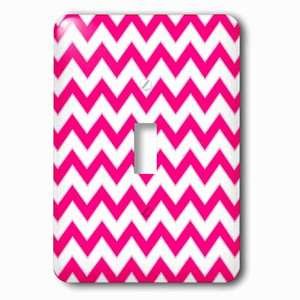 Jazzy Wallplates - Wallplate with Chevron Pattern Hot Pink and White Zigzag