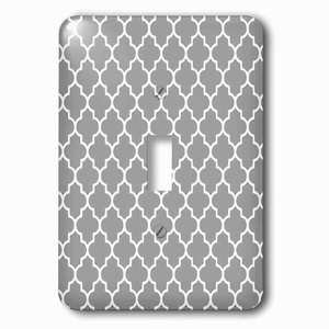 Jazzy Wallplates - Wallplate with Dark gray quatrefoil pattern grey Moroccan tiles modern stylish geometric clover lattice